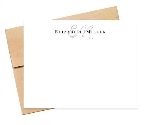 Monogram and Modern Personalized Stationery Note Cards with Envelopes