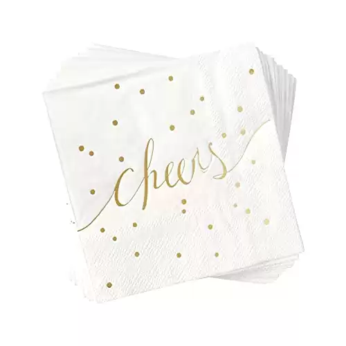 White And Gold Napkins Pack Of 50