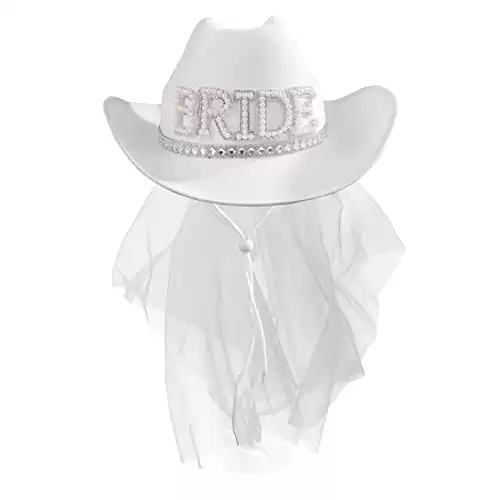 Cowboy Hat and Veil Bachelorette Party