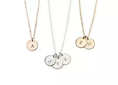 9mm Personalized Dainty Disk Necklace