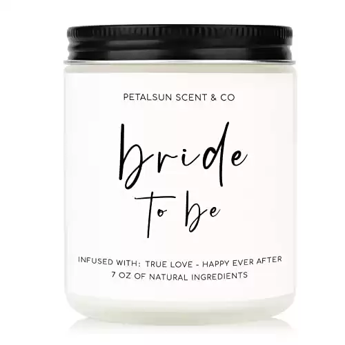 Bride to Be Gifts, Handmade Lavender Natural Soy Wax Candle (7oz)
