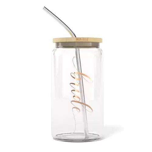 Bride to Be Iced Coffee Cup with Bamboo Lids and Straw