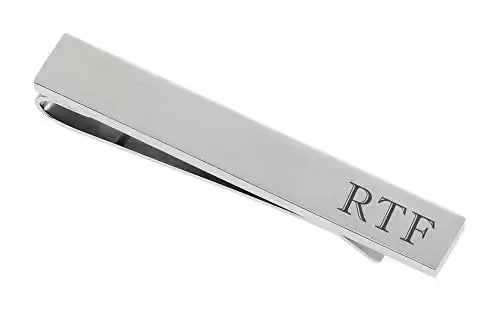 Personalized Silver Stainless Steel Brushed Tie Clip