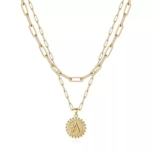 Gold Necklaces for Women , 14K Plated Layering Necklace