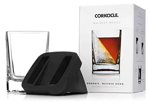 Corkcicle Premium 9 oz Double Old Fashioned Whiskey Glass with Silicone Ice Mold