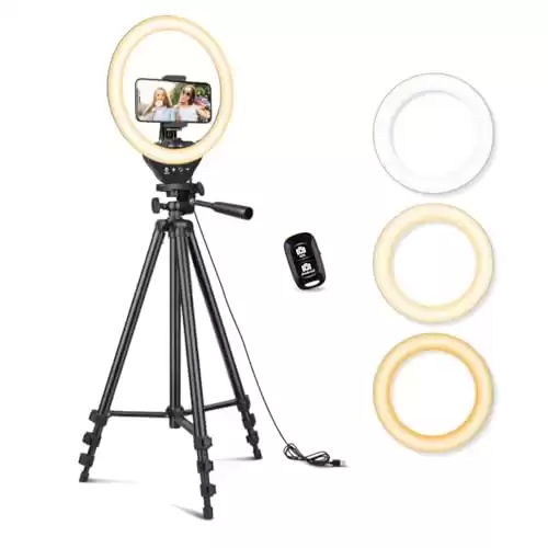 Ring Light with 50'' Extendable Tripod Stand