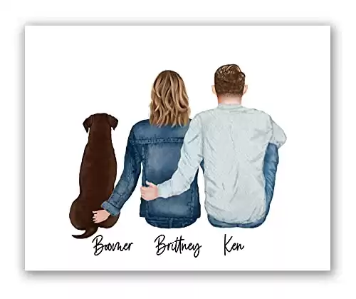 Personalized Gift For Couple and Dog Print