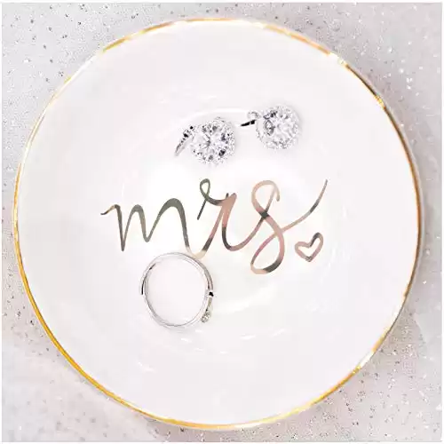 Mrs Jewelry Dish Ceramic Ring Trinket Tray