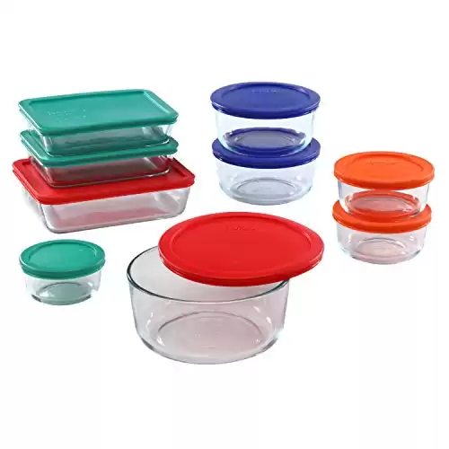 Pyrex Meal Prep Simply Store Glass Rectangular and Round Food Container Set