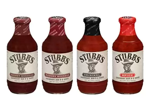 Stubbs Texas BBQ Sampler 4 Pack Original, Spicy, Smokey Mesquite, Hickory Bourbon