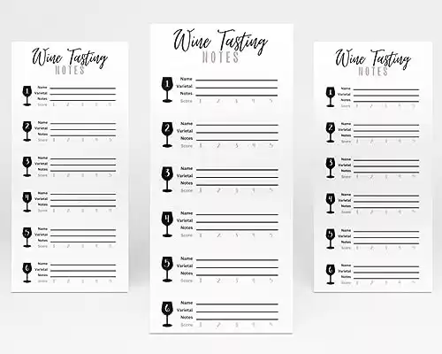 Wine Tasting Card Scorecard