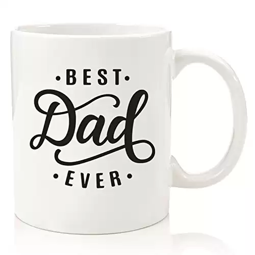 Best Dad Ever Coffee Mug - Christmas Gifts for Dad, Men, Husband - Unique Xmas Dad Gifts from Daughter, Son, Wife, Kids - Cool Birthday Present Ideas for Father, Guys, Him - Novelty Dad Mug, Fun Cup