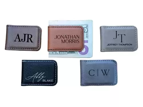 Personalized Leatherette Wallet Money Clip