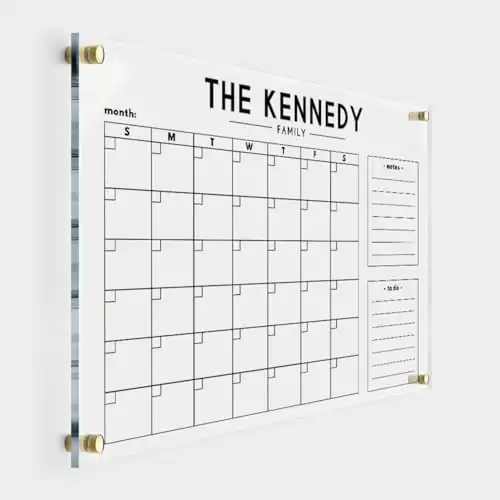 Personalized Gold Text Acrylic Wall Calendar