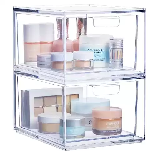 Stackable Clear Bin Plastic Organizer Drawers