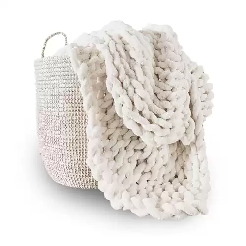 Chunky Knit Blanket Throw | 100% Hand Knit