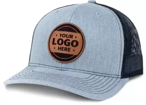 Custom Trucker Leather Patch Hat Laser Engraved