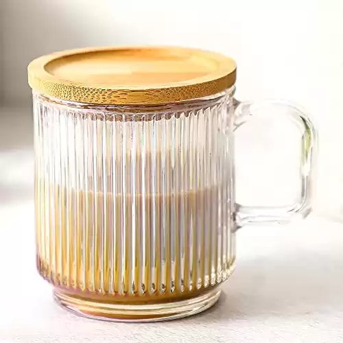 Glass Coffee Mug with Lid
