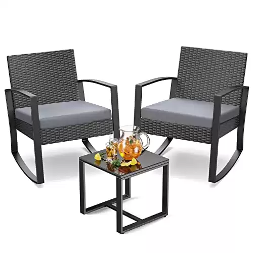 3 Pieces Wicker Patio Furniture Set