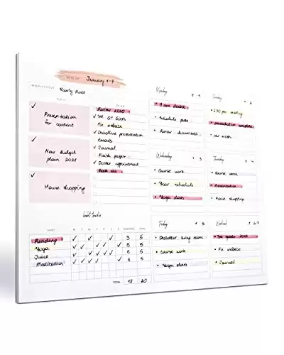 Weekly Planner Notepad Tear Off