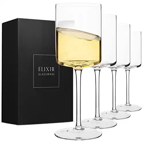 Square Wine Glasses Set of 4 - Crystal Wine Glasses