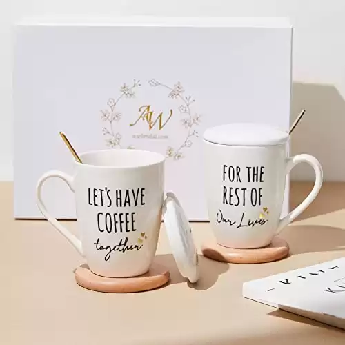 Let's Have Coffee Set of 2, Coffee Mugs