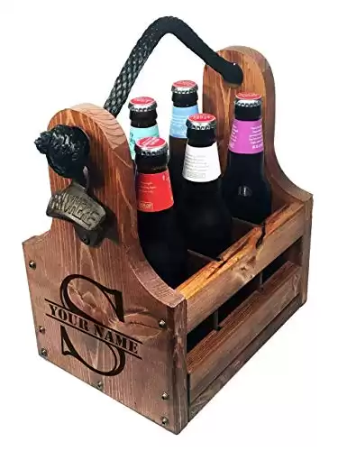 Wooden Beer Bottle Caddy