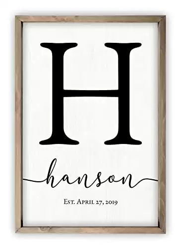 Framed Wooden Family Name Sign Personalized
