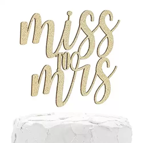 Miss to Mrs - Double Sided Gold Glitter