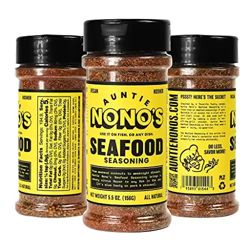 Auntie Nono’s All-Natural Seafood Seasoning - Savory Citrus Fish Rub with Lemon, Paprika, Celery and Mustard, 5.5 oz.