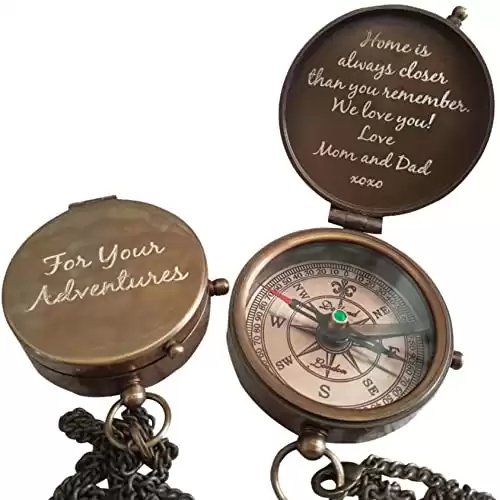 Custom Engraved Handmade Working Compass