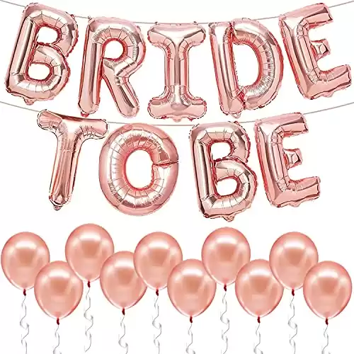 Rose Gold Bride To Be Balloons Set