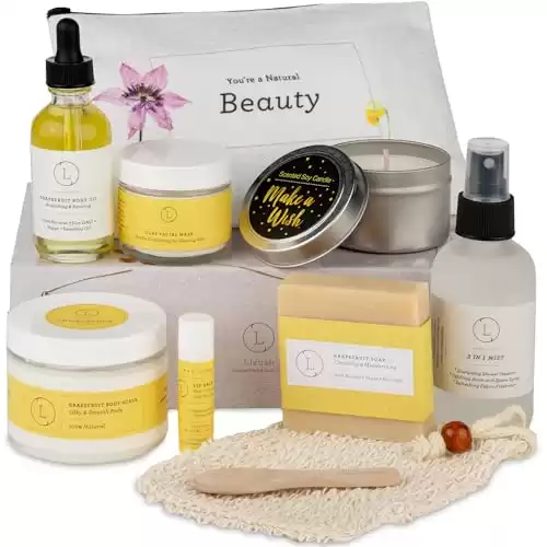 Lizush Spa Gift Set - Pampering Box with Spa Items and Natural Soap