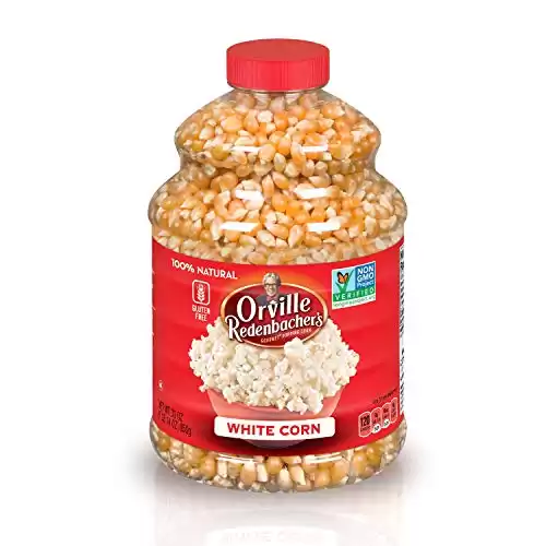 Orville Redenbacher’s Original Gourmet White Popcorn Kernels, Gluten Free, 30 Ounce Jar (6 Pack)