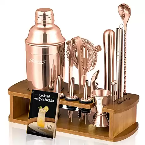 Cocktail Shaker Set Bartender Kit with Stand