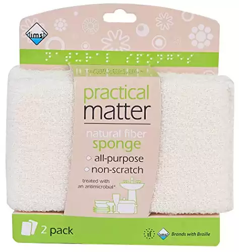 Practical Matter Organic Cotton Fiber All-Purpose Kitchen Sponge (Pack of 2)