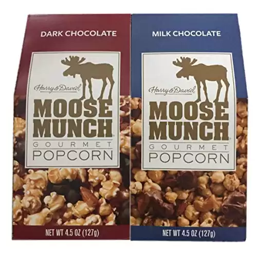 Harry & David Moose Munch Gourmet Popcorn: Dark Chocolate & Milk Chocolate (Pack of 2)