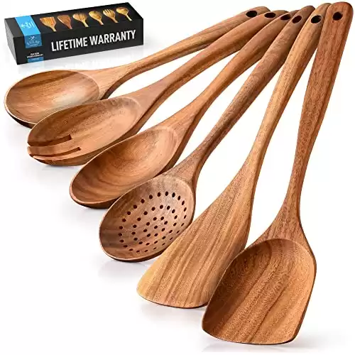 6-Piece Wooden Spoons for Cooking