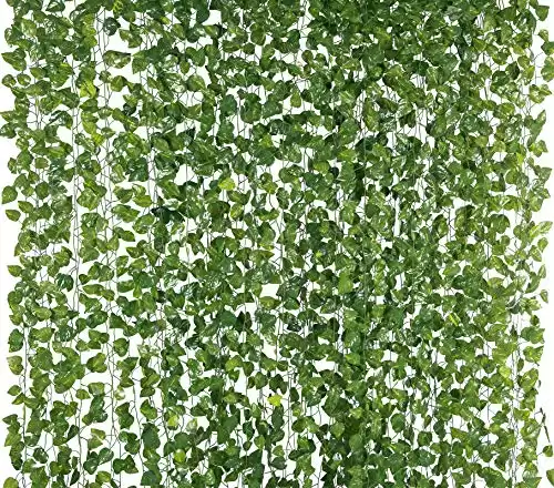 12 Pack Silk Artificial Ivy Vines Leaf Garland