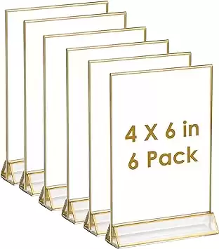 Acrylic Sign Holders with Golden Border