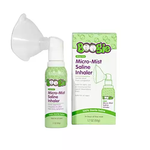 Boogie Micro-Mist Saline Inhaler, Baby Nose Congestion Relief, Nasal Spray for Kids, Pediatrician Recommended, HSA/FSA Eligible, 1.7oz Unscented - Pack of 1