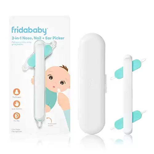 Frida Baby 3-in-1 Nose, Nail + Ear Picker by Frida Baby the Makers of NoseFrida the SnotSucker, Safely Clean Baby's Boogers, Ear Wax & More