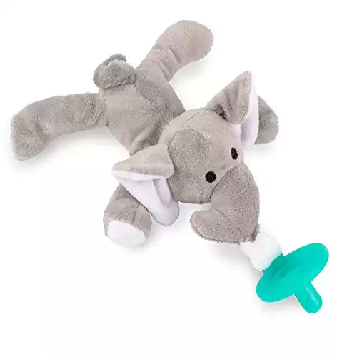 Peek a Boo Elephant Stuffed Animal Pacifier Holder,Latex-Free Soother with Stuffed Toy, Calming and Easy to Clean Baby Stuff, Newborn Pacifier- BabyLuv