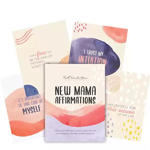 New Mama Affirmations - A Warm and Vibrant Deck of 20 Uplifting Postpartum Affirmation Cards to Support New Moms Through the Fourth Trimester and Beyond | New Mom Gift For Women After Birth