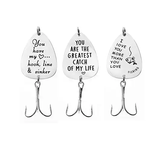 3 Pieces Engraved Fishing Hook Fishing Lure