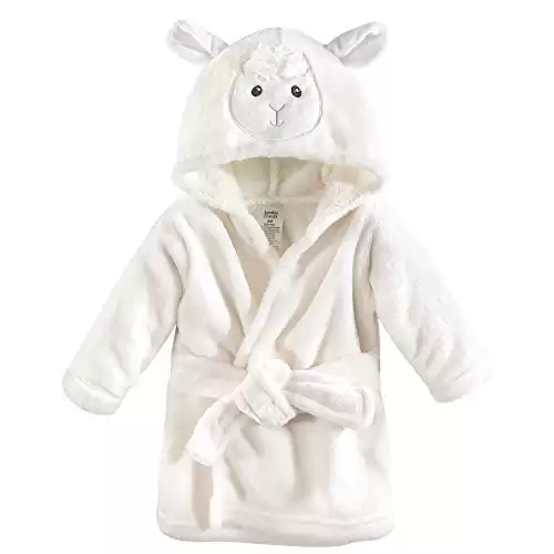 Luvable Friends Unisex Baby Plush Bathrobe, Lamb, 0-9M