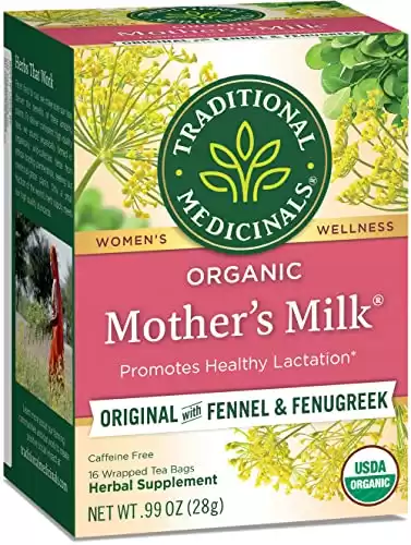 Traditional Medicinals Tea, Organic Mother's Milk, Promotes Healthy Lactation, Breastfeeding Support, 16 Tea Bags