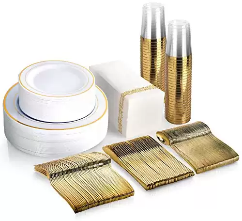 350 Piece Gold Dinnerware Set