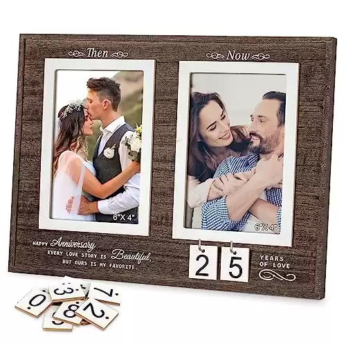 Then & Now Anniversary Picture Frame