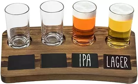 Beer Tasting Flight Sampler Set - Four 6 oz Pilsner Pub Glasses